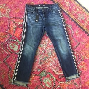 Brand new KUT step hem jeans with side stripe